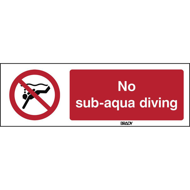 Brady P/P051/EN469/PP-150X50-1 ISO Safety Sign - No sub-aqua P/P051/EN469/PP-150X50-1