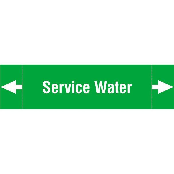 Brady ISO20560PM-115X30-SERVICE WATER ISO 20560 Pipe Markers - Water ISO20560PM-115X30-SERVICE WATER