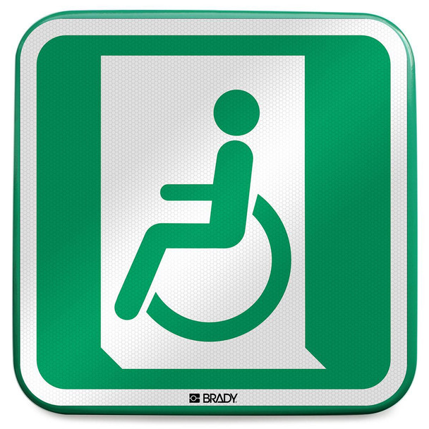 Brady E/E026//RFLBD-400X400-1 ISO Safety Sign - Emergency E/E026//RFLBD-400X400-1