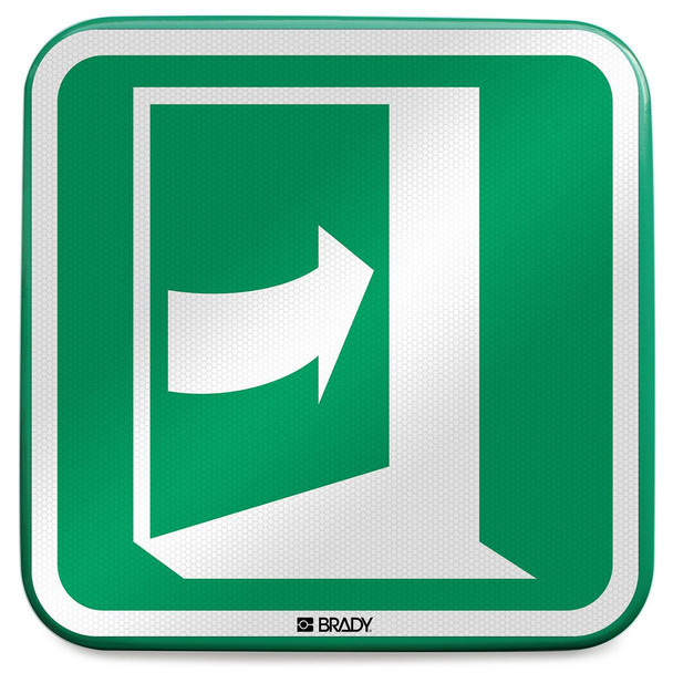 Brady E/E023//RFLBD-400X400-1 ISO Safety Sign - Door opens E/E023//RFLBD-400X400-1
