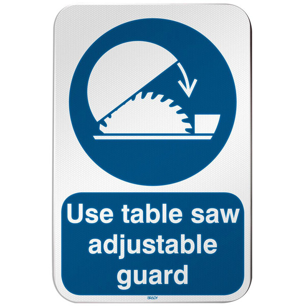 Brady M/M031/EN449/RLFBD-400X600-1 ISO Safety Sign - Use table M/M031/EN449/RLFBD-400X600-1