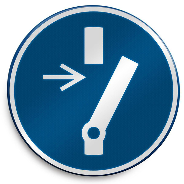 Brady M/M021/NT/RLFBD-DIA400-1 ISO Safety Sign - Disconnect M/M021/NT/RLFBD-DIA400-1
