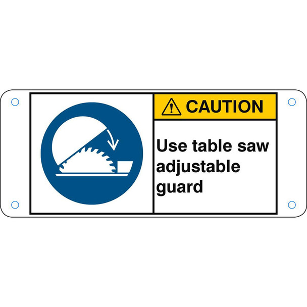 Brady M/M031/EN449-ALU05-120X50/1-B ISO Safety Sign - Use table M/M031/EN449-ALU05-120X50/1-B