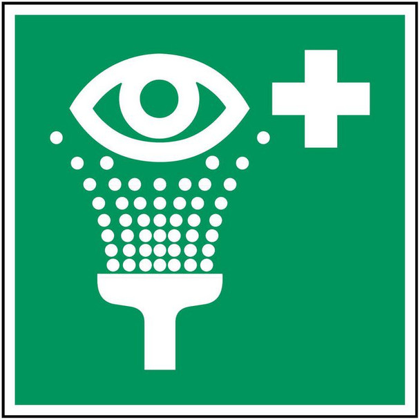 Brady PIC E011-010X010-PE-SHEET/1 ISO Safety Sign - Eyewash PIC E011-010X010-PE-SHEET/1