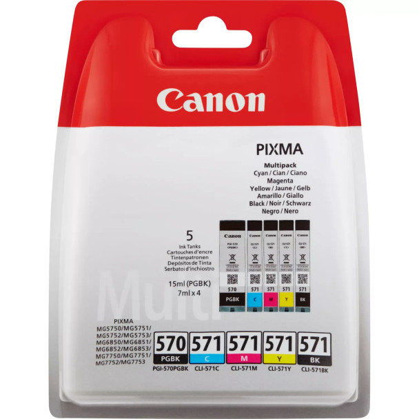 Canon Pgi-570/Cli-571 Ink Cartridge Pgbk/C/M/Y/Bk - 0372C006 0372C006