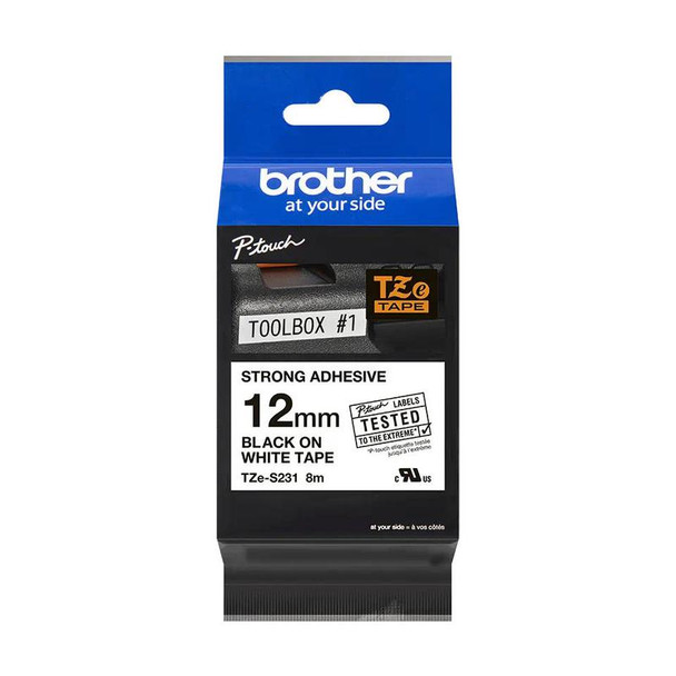 Brother Black On White Strong Label Tape 12Mm X 8M - TZES231 TZES231