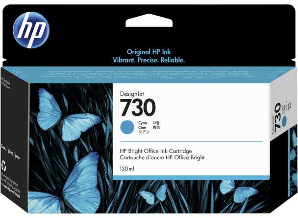 Hp No 730 Cyan Standard Capacity Ink Cartridge 130Ml - P2V62A P2V62A