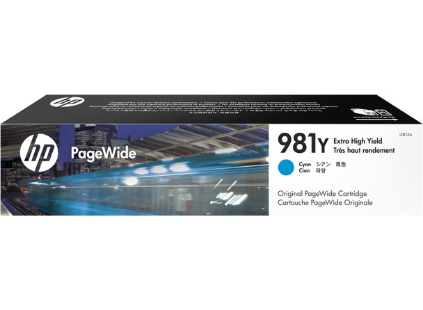 Hp 981Y Cyan High Yield Ink Cartridge 183Ml for Hp Pagewide Enterprise Color 556 L0R13A