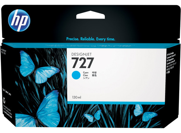 Hp 727 Cyan Standard Capacity Ink Cartridge 130Ml - B3P19A B3P19A