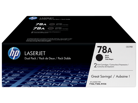 Hp 78A Black Standard Capacity Toner Cartridge Twinpack 2 X 2.1K Pages Pack 2 fo CE278AD