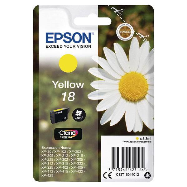 Epson 18 Daisy Yellow Standard Capacity Ink Cartridge 3Ml - C13T18044012 C13T18044012