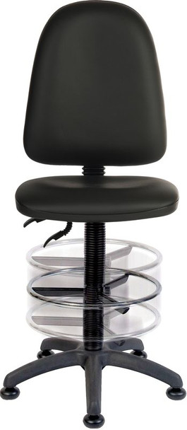 Ergo Twin Deluxe Draughter High Back Pu Operator Office Chair Without Arms Black 2900PU-BLK/1164