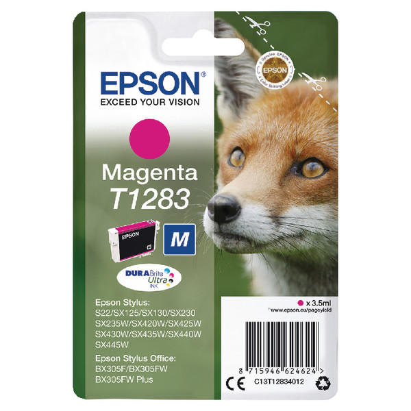 Epson T1283 Fox Magenta Standard Capacity Ink Cartridge 3.5Ml - C13T12834012 C13T12834012