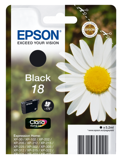 Epson 18 Daisy Black Standard Capacity Ink Cartridge 5Ml - C13T18014012 C13T18014012