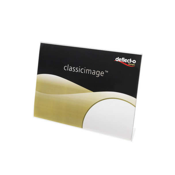 Deflecto A3 Landscape Slanted Literature Dsiplay Sign Holder Crystal Clear - 476 47611