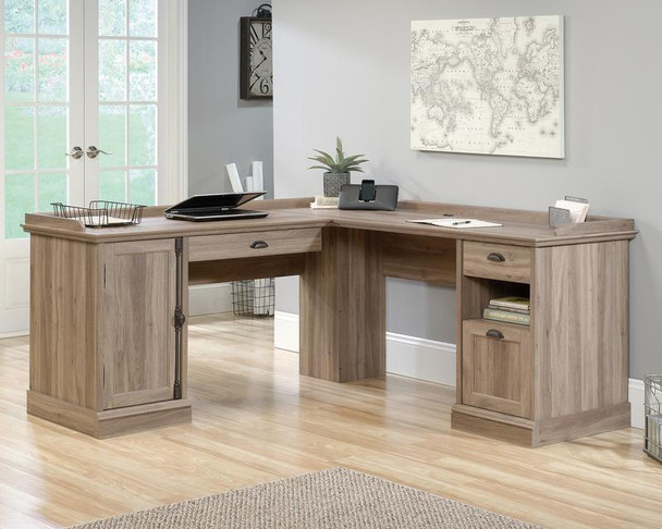 Barrister Home Office L-Shaped Desk Salt Oak - 5418270 - 5418270