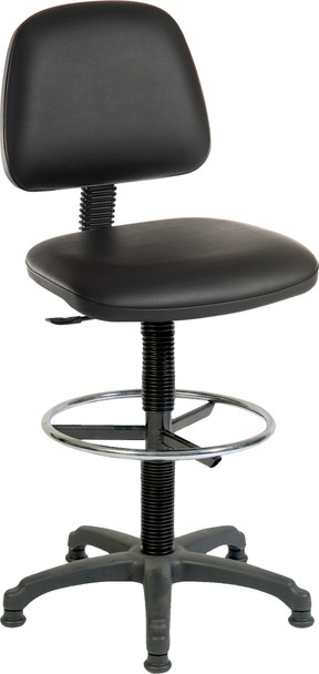 Ergo Blaster Draughter Medium Back Pu Operator Office Chair With Fixed Arms Blac 1100PUBLK/1163/0288