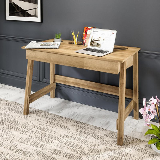 Ithaca Home Office Desk W1190 X D600 X H760mm Riviera Oak 7700003 7700003
