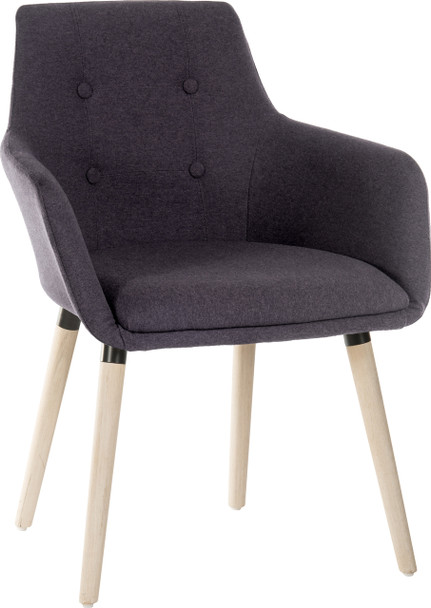Contemporary 4 Legged Upholstered Reception Chair Graphite Pack 2 - 6929GRA - 6929GRA