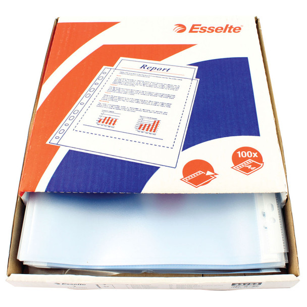 Esselte Pocket Top Opening Embossed A4 Clear Pack of 100 23752 ES23752