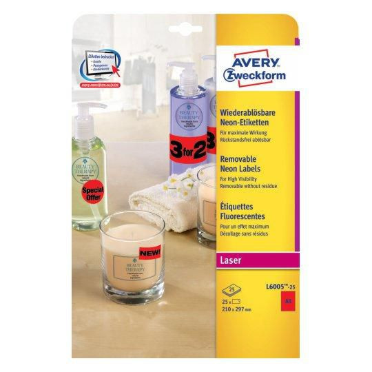 Avery L6005-25 Self-Adhesive Label Rounded L6005-25