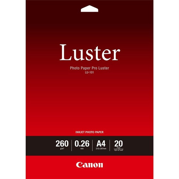 Canon LU-101 Luster Photo Paper Pro A4 - 20 Sheets 6211B006
