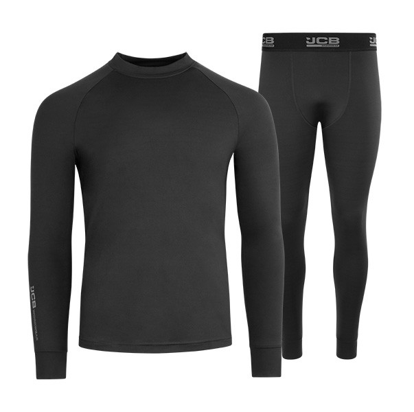 Jcb Workwear Unisex Base Layer Set Black Size M JCB019BLM