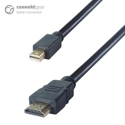 connektgear 2m Mini DisplayPort to HDMI Connector Cable - Male to Male Gold Conn 26-7198