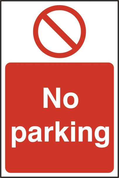 No Parking Rigid Pvc Sign White/Red Size 200X300MM BSS11627N