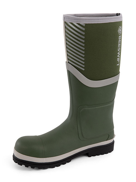 Neo force Neoprene Fully Safety Wellington Green/Silver Size 4 CF501G04