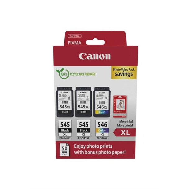 Canon 8286B015 ink cartridge 3 pcs Original High XL Yield Black Cyan Magenta Yel 8286B015
