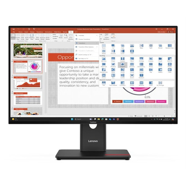 Lenovo ThinkVision T27-40 LED Display 68.6 Cm 27 1920 X 1080 Pixels Full HD Blac 64A5MAT6UK