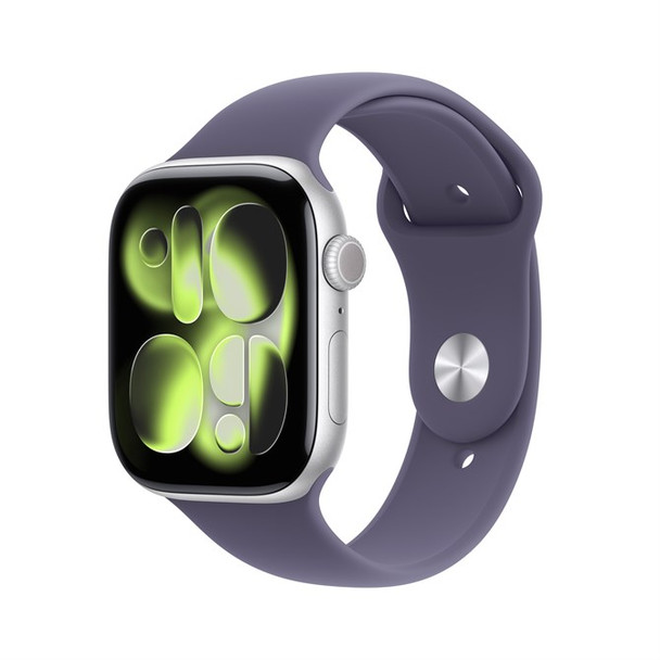 Apple Watch Series 11 GPS 46mm Silver Aluminium Case with Purple Fog Sport Band MEV94MP/A