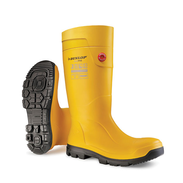 Dunlop Purofort Fieldpro Full Safety Wellington Yellow Size 7 LJ2JF0107