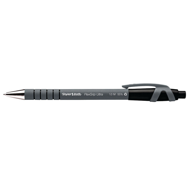 PaperMate Flexgrip Ultra Retract Ball Pen Black Pack of 12 S0190393 GL26511