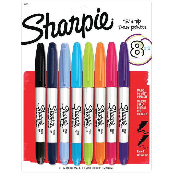 Sharpie Twin Tip Permanent Marker Assorted Pack of 8 2065409 GL27094