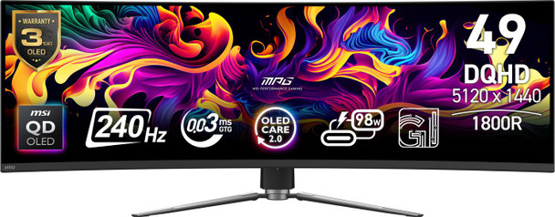MSI MPG 491CQPX QD-OLED Computer Monitor 124.5 Cm MPG 491CQPX QD-OLED