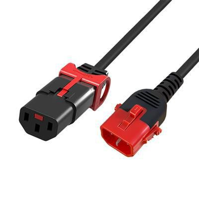 MicroConnect MC-DUALC13C14S-1 Powercord C13 IEC Lock+ - C14 MC-DUALC13C14S-1