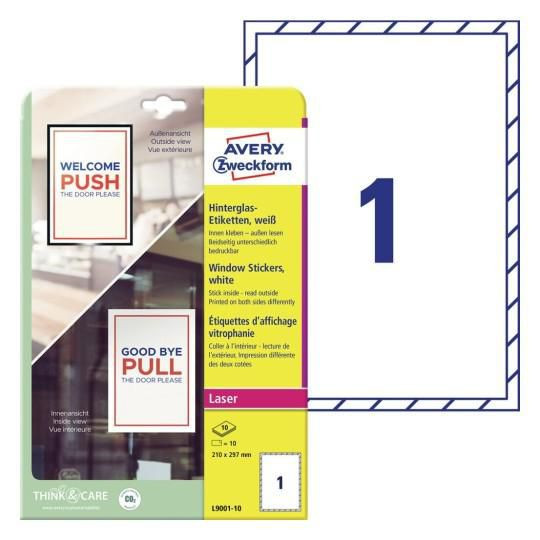 Avery L9001-10 Window Stickers L9001-10