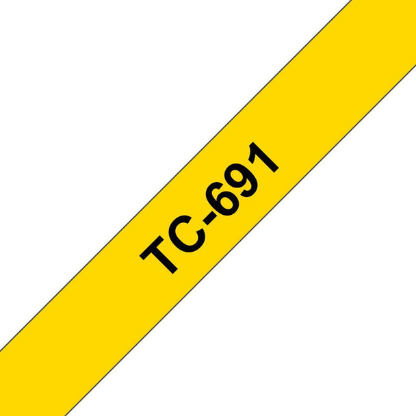Brother TC-691 Tape Black On Yellow 9mm TC-691