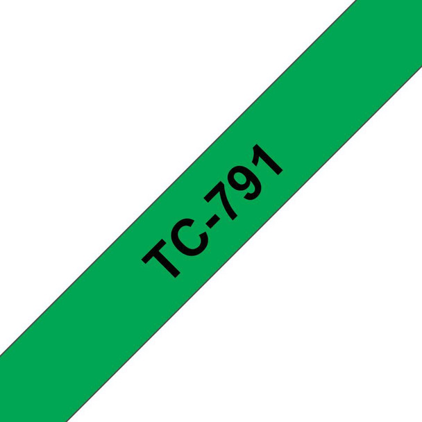 Brother TC-791 Tape Black On Green 9mm TC-791