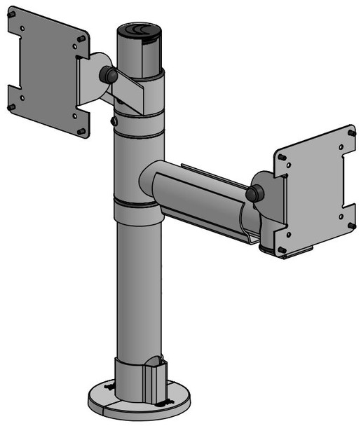 Ergonomic Solutions CLAO004-02 400mm pole W/ 2x VESA 75/100. CLAO004-02
