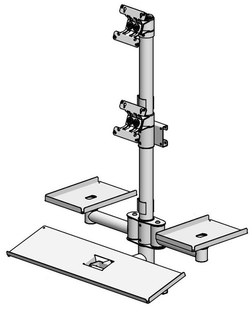 Ergonomic Solutions EET215-02 Wall mounted pole with 2 VESA EET215-02