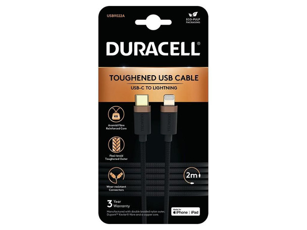 Duracell USB9022A Lightning Cable Black USB9022A