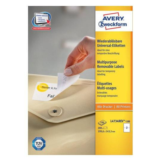 Avery L4734REV-100 Self-Adhesive Label Rounded L4734REV-100