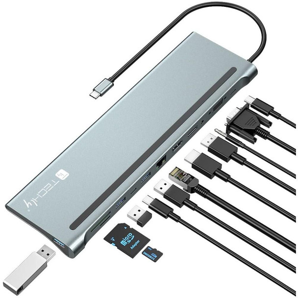 Techly IUSB31C-DOCK12DPHD Docking Station 12 In 1 Usb-C IUSB31C-DOCK12DPHD