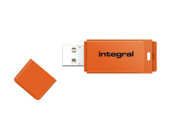 Integral INFD16GBNEONOR 16Gb Usb2.0 Drive Neon Orange INFD16GBNEONOR