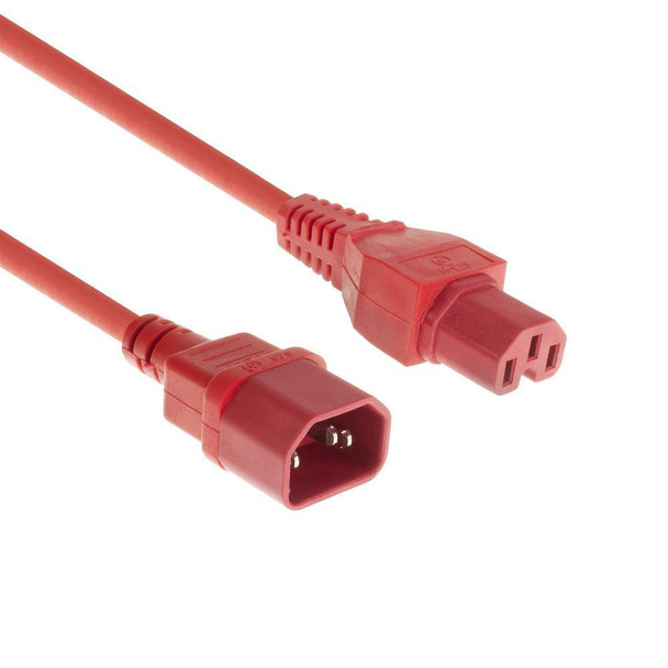 MicroConnect PE1415R2 Red power cable C14 to C15. 2M PE1415R2