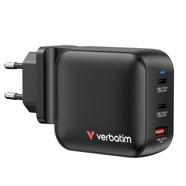 Verbatim 32230 Mini GaN Charger 100W 3Port 32230