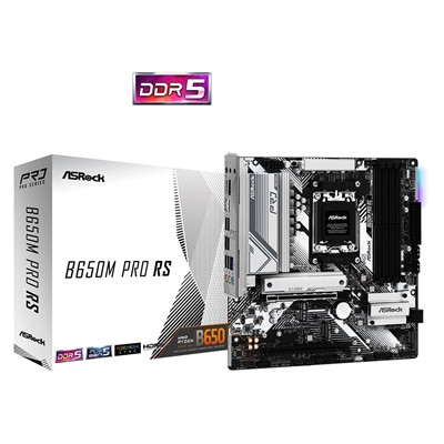 Asrock B650M PRO RS Amd Am5 Socket Motherboard Micro-Atx 4X Ddr5 Slots 3X M.2 So B650M PRO RS